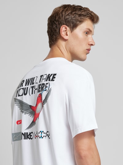 Nike T-shirt z nadrukiem z logo Złamany biały 3