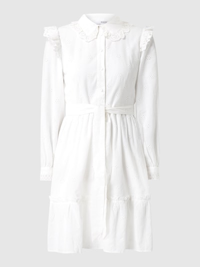 Selected Femme Sukienka koszulowa z bawełny ekologicznej model ‘Brody’ Złamany biały 2