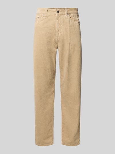 Produktfoto, Straight Fit Hose aus reiner Baumwolle in Cord-Optik von Carhartt Work In Progress, 5-Pocket-Design, beige, strukturierte Oberfläche