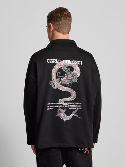 CARLO COLUCCI Oversized Sweatshirt mit Label-Print Black 5