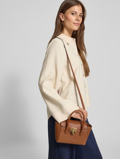 Lauren Ralph Lauren Handtasche aus Rindsleder mit Tragehenkeln Cognac 1