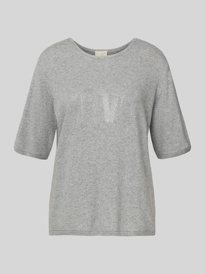 Milano Italy Regular fit gebreid shirt met kasjmier Antraciet - 2