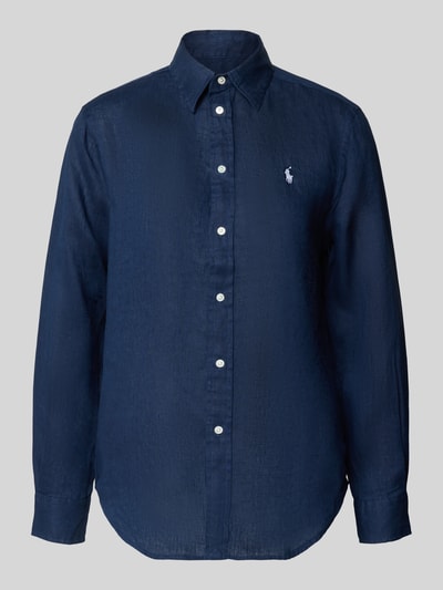 Produktfoto, Bluzka koszulowa aus reinen Len von Polo Ralph Lauren, luźny krój, kołnierzyk koszulowy, listwa guzikowa, wyhaftowane logo