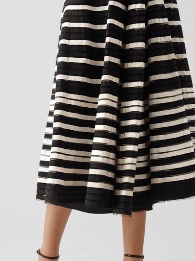 RED Valentino Maxikleid mit Streifenmuster Schwarz 3