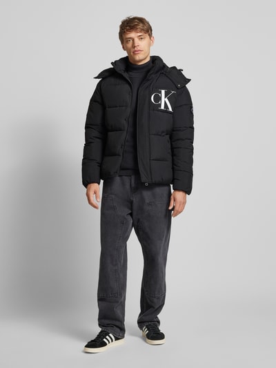 Calvin Klein Jeans Kurtka pikowana z nadrukiem z logo Czarny 1