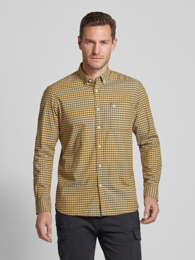 camel active Regular Fit Freizeithemd mit Button-Down-Kragen Dunkelgelb 4