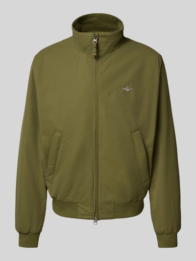 Gant Jacke mit Stehkragen und Label-Stitching Oliv 2