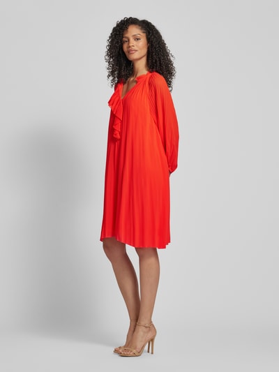 s.Oliver BLACK LABEL Knielange jurk met plissévouwen Rood - 1