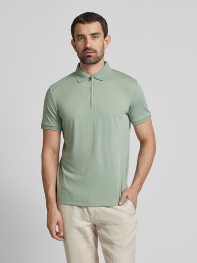 SELECTED HOMME Poloshirt mit kurzem Reißverschluss Hellgruen 4