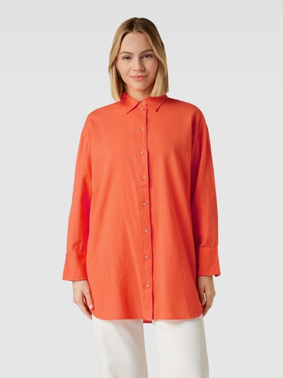 Fransa Lange blouse met afgeronde zoom, model 'Maddie' Oranje - 4