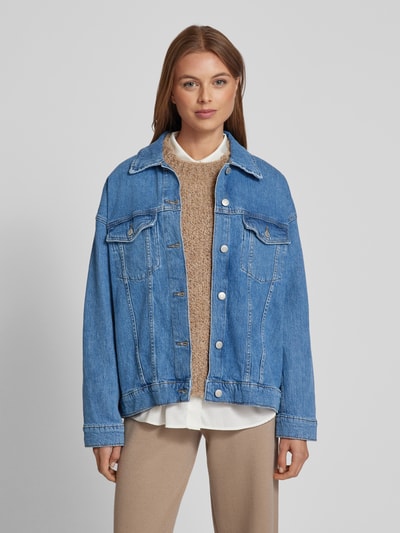 Vero Moda Regular Fit Jeansjacke aus Baumwoll-Mix mit Fly-Away Kragen Modell 'TESSA' Jeansblau 4