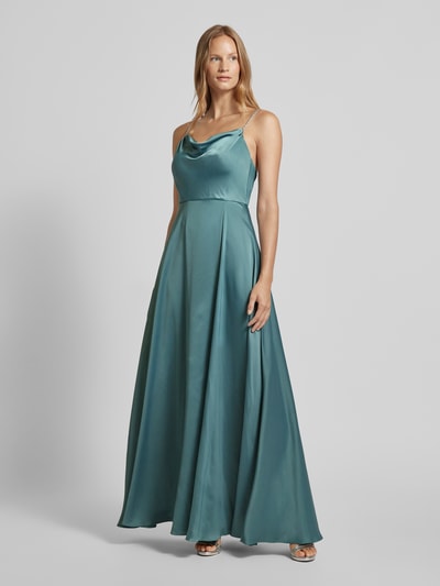 Jake*s Cocktail Abendkleid mit Wasserfall-Ausschnitt Schilf Melange 1