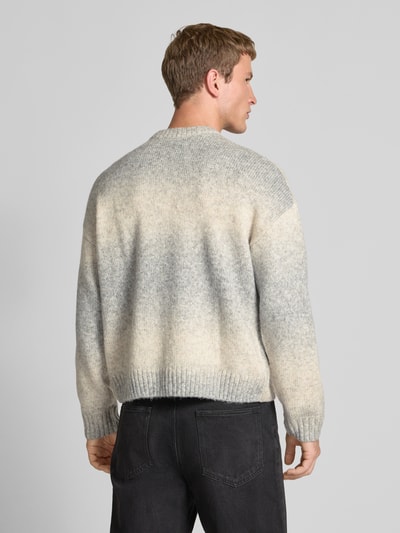 REVIEW Gebreide pullover met labelstitching Lichtgrijs gemêleerd - 5