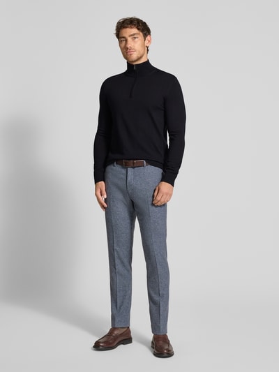 JOOP! Collection Sweter z dzianiny z żywej wełny ze stójką model ‘Dario’ Granatowy 1