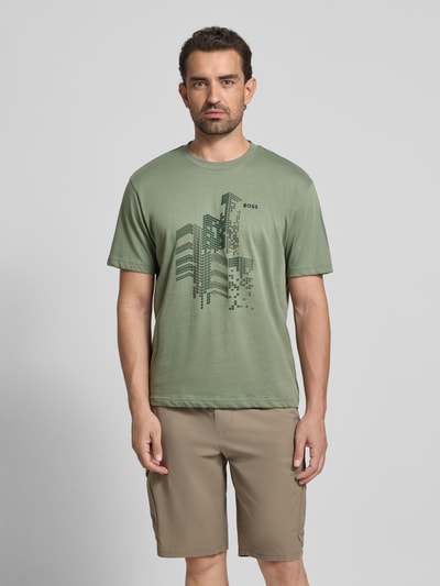 BOSS Green Regular Fit T-Shirt aus reiner Baumwolle Lind 4