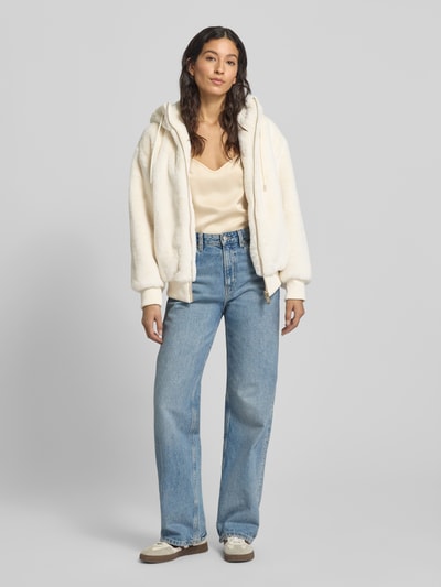 Guess Jacke aus Kunstfell mit Reißverschluss Modell 'LUCREZIA' Ecru 1