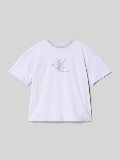 Calvin Klein Jeans Kinder T-Shirt mit Label-Detail Flieder 1