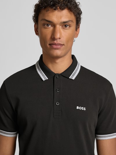 BOSS Green Regular Fit Poloshirt mit Label-Stitching Modell 'Paddy' Dunkelblau 3