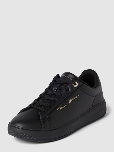 Tommy Hilfiger Sneakersy ze skóry naturalnej z wytłoczonym logo model ‘SIGNATURE’ Czarny 2