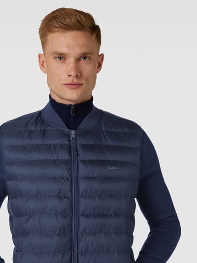 Gant Bodywarmer met labelprint Marineblauw - 3