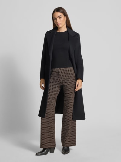 Raffaello Rossi Spodnie materiałowe z szeroką nogawką i elastycznym pasem z logo model ‘ELAINE’ Średniobrązowy 1