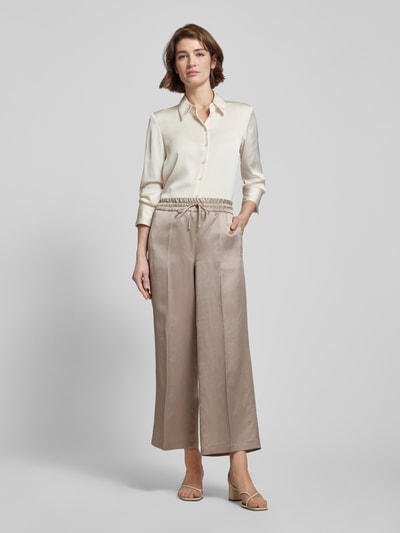 Cambio Regular fit stoffen broek met persplooien, model 'CLARA' Taupe - 1