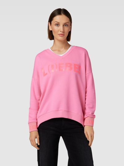 miss goodlife Sweatshirt mit Statement-Print Modell 'L(i)ebe' Rosa 4