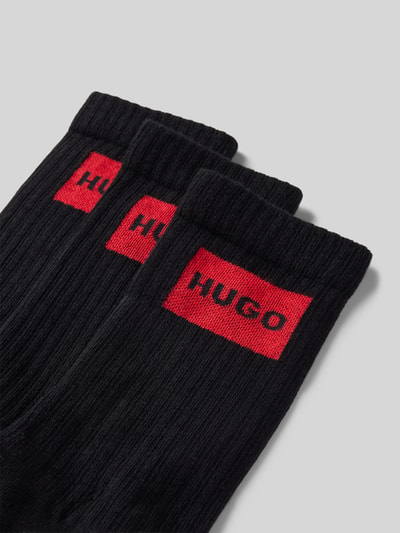 HUGO Socken mit Label-Print im 3er-Pack Black 2