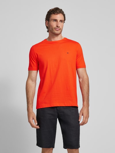 Fynch-Hatton T-Shirt mit Logo-Stitching Orange 4