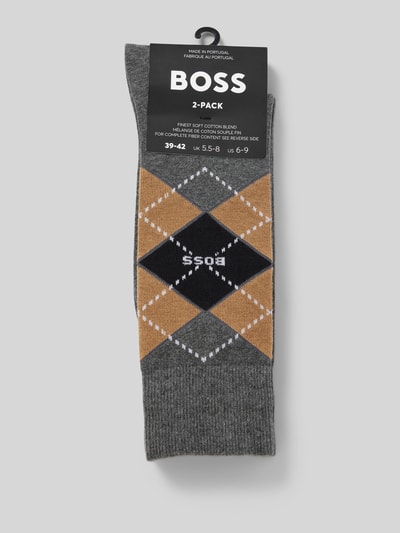 BOSS Socken mit Label-Detail im 2er-Pack Mittelgrau 3