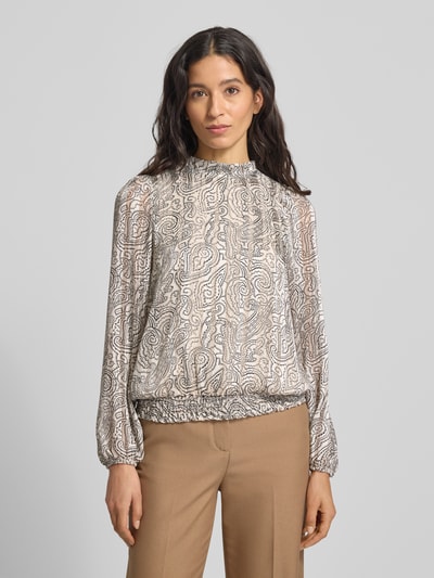 More & More Regular fit blouse met opstaande kraag en paisleymotief Offwhite - 4