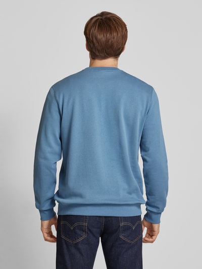 BOSS Orange Sweatshirt met labelstitching, model 'Westart' Bleu - 5