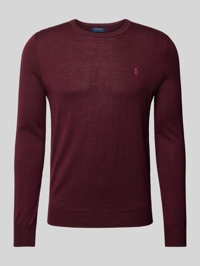 Polo Ralph Lauren Gebreid jack met logostitching Bordeaux - 2