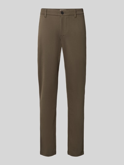ONLY & SONS chinosy o kroju slim fit z mieszanka wiskozy model 'MARK' Błotnisty 2