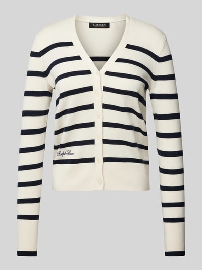 Lauren Ralph Lauren Gebreide cardigan met labelstitching, model 'DENZEL' Beige - 2