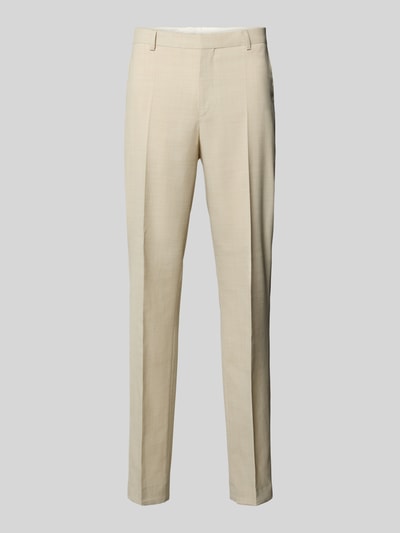 BOSS Slim Fit Anzughose aus Schurwoll-Mix mit Leinen-Anteil Modell 'Leon' Offwhite 2