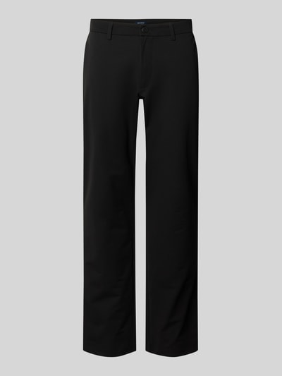 Produktfoto, Slim Fit Hose mit Gesäßtaschen von MCNEAL in Schwarz, glatte Textur, Eingrifftaschen, Knopf-Reißverschluss, Bundweite 45 cm, Innenbeinlänge 82 cm, Herren Größe M