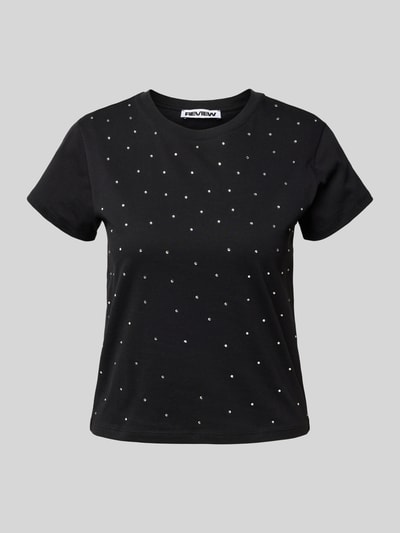 Review T-Shirt mit Ziersteinbesatz Black 2