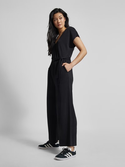 Jake*s Casual Jumpsuit met strikceintuur Zwart - 1