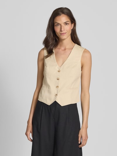 Tom Tailor Slim fit gilet van twill Beige - 4