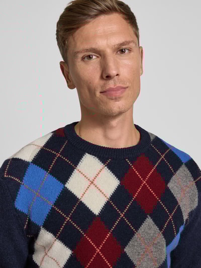 Gant Gebreide pullover met ronde hals Marineblauw - 3