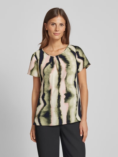 s.Oliver BLACK LABEL Blouse met korte mouwen van crêpe Groen - 4