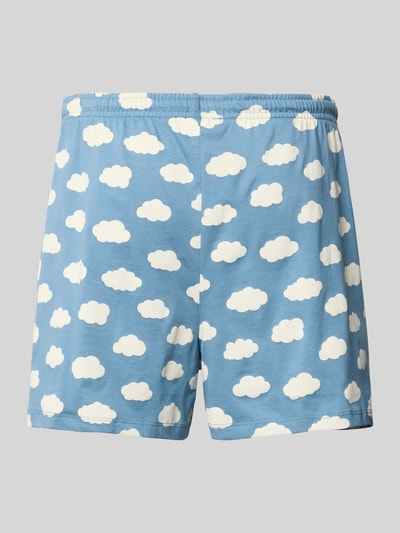 Jake*s Casual Pyjamabroek met elastische band en tunnelkoord Bleu - 3