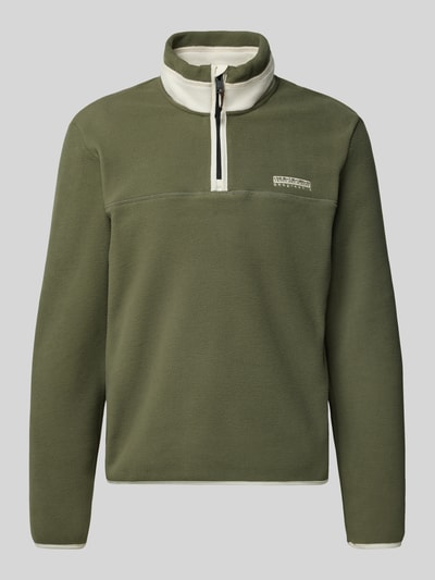 Napapijri Sweatshirt mit Label-Stitching Modell 'DERGANA' Oliv 2