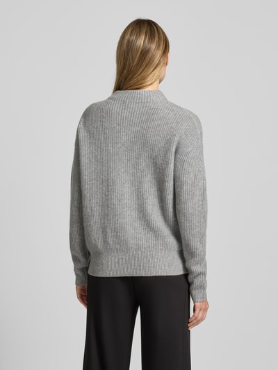 Jake*s Casual Regular fit kasjmier pullover in gebreide look Zilver gemêleerd - 5