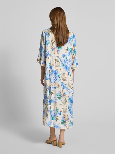 ZABAIONE Midikleid aus Viskose im Stufen-Look Bleu 5