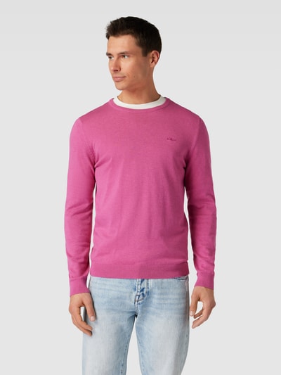 s.Oliver RED LABEL Pullover mit gerippten Abschlüssen Pink 4