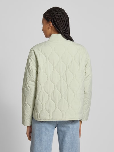 Tommy Jeans Regular fit gewatteerd jack met geribde opstaande kraag Rietgroen - 5