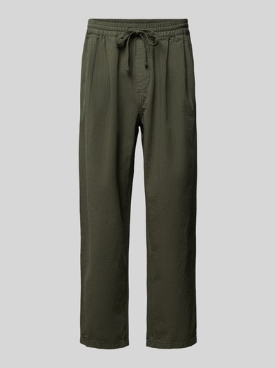 American Vintage Regular fit stoffen broek met tunnelkoord, model 'RYGBAY' Rietgroen - 1