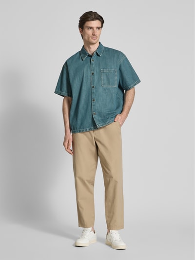 American Vintage Koszula casualowa z imitacji denimu model ‘OZYR’ Ciemnoniebieski 1